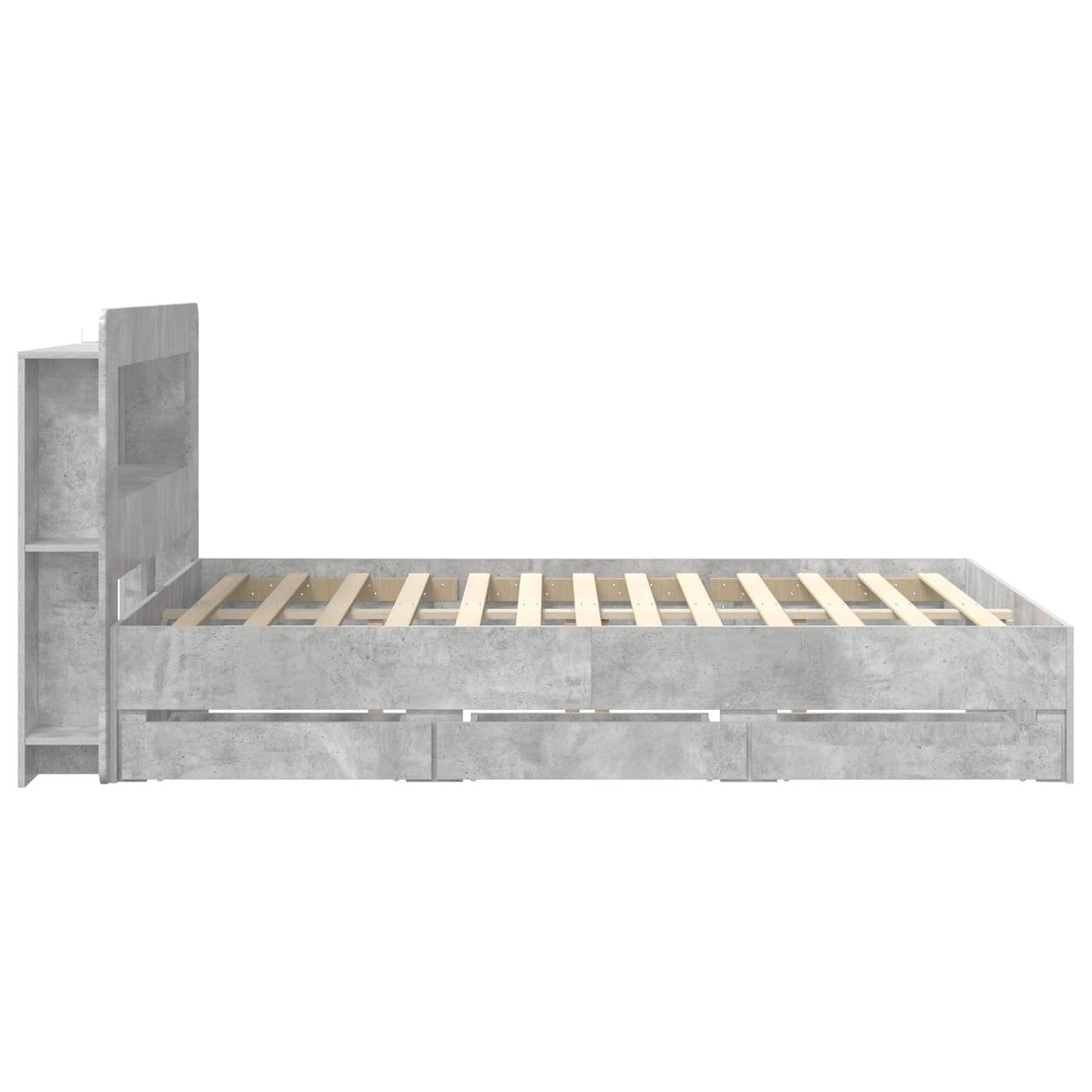 Telaio del letto con storage Grigio Cemento 150 x 200 cm | homemem39