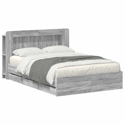 Telaio del letto con storage Sonoma grigio 150 x 200 cm | homemem39