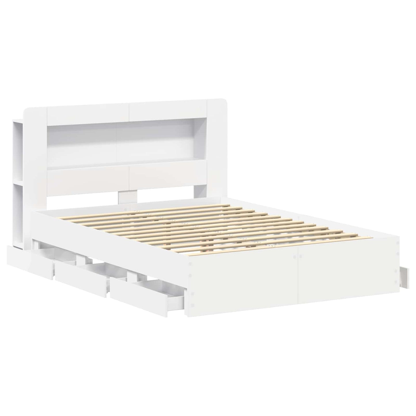 Telaio del letto con storage con testiera Bianco 150 x 200 cm | homemem39