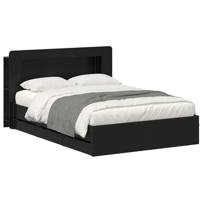 Telaio del letto con storage con testiera Nero 160 x 200 cm | homemem39
