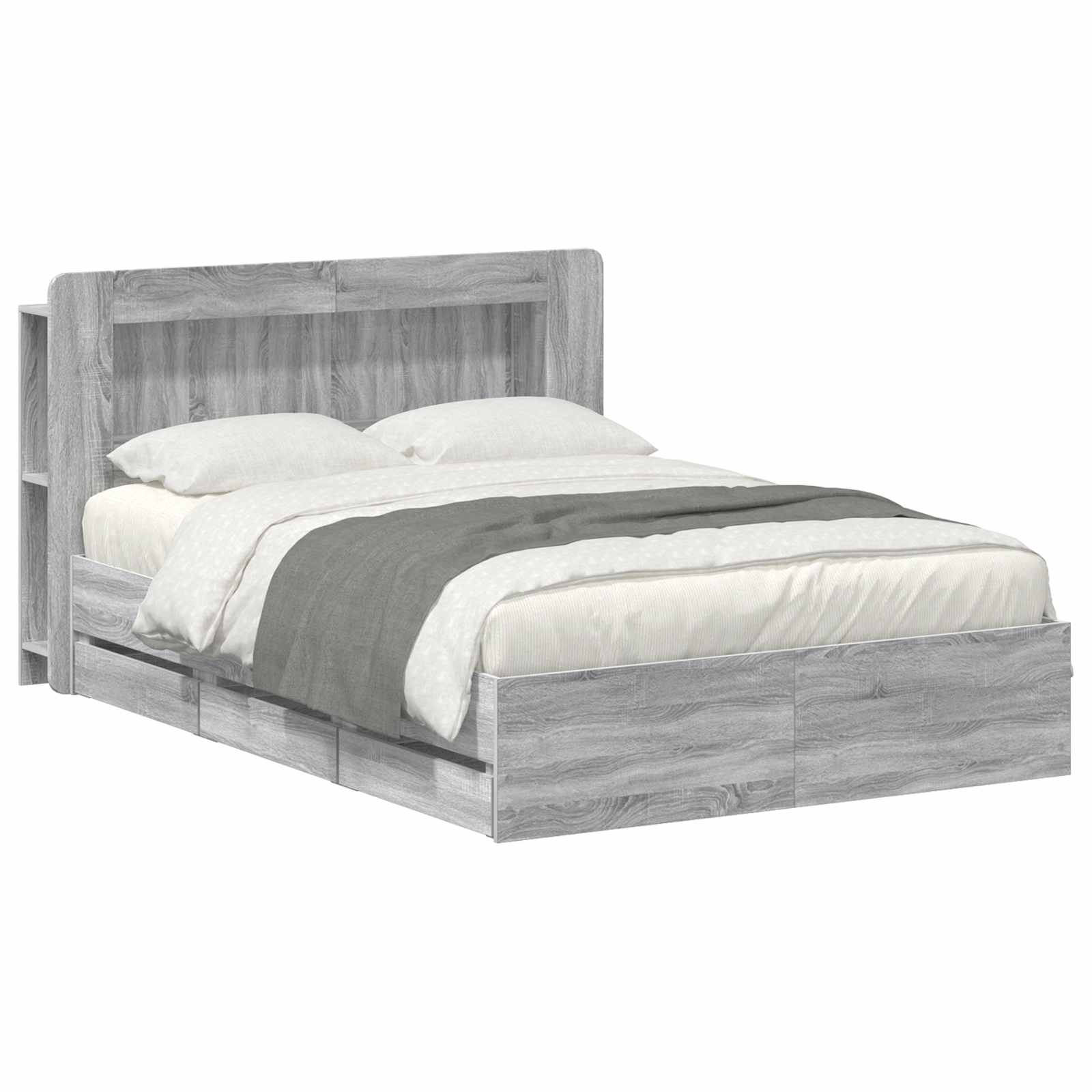 Telaio del letto con storage Sonoma grigio 160 x 200 cm | homemem39