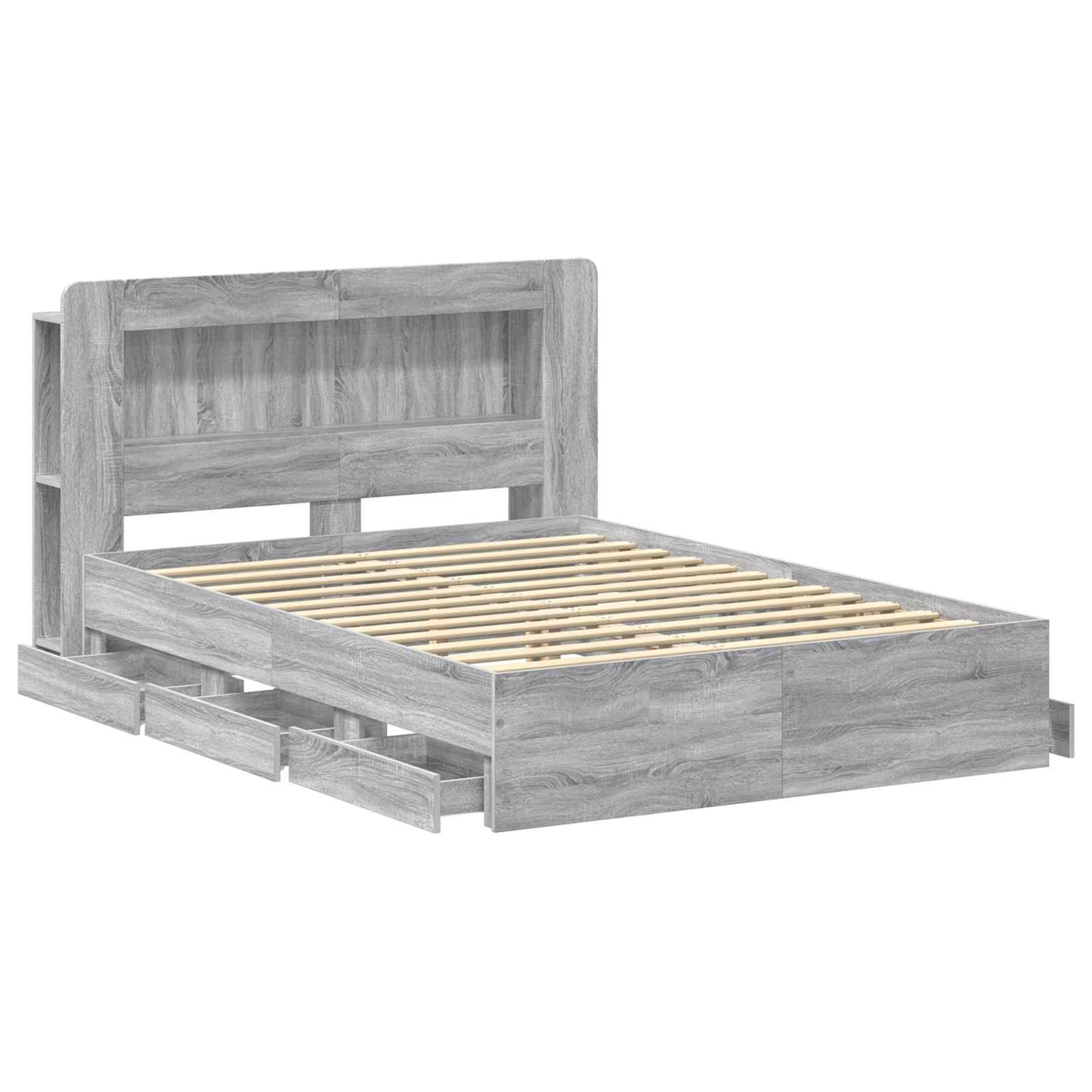 Telaio del letto con storage Sonoma grigio 160 x 200 cm | homemem39
