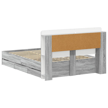 Telaio del letto con storage Sonoma grigio 160 x 200 cm | homemem39