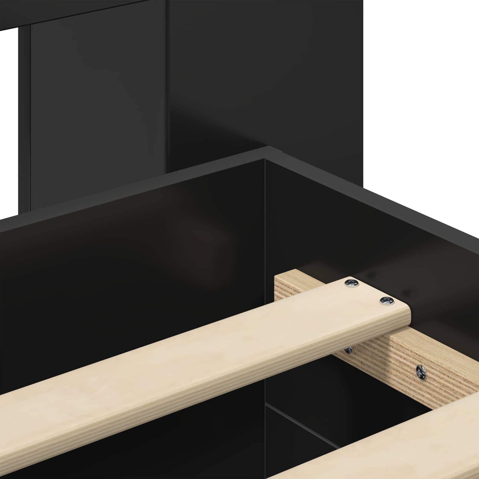 Telaio del letto con storage con testiera Nero 180 x 200 cm | homemem39