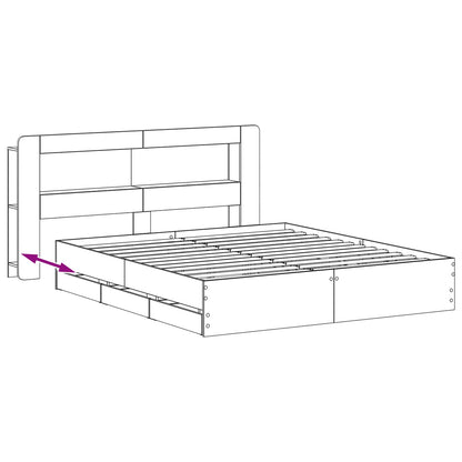 Telaio del letto con storage con testiera Nero 180 x 200 cm | homemem39