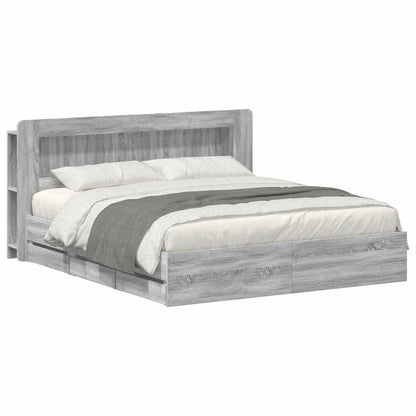 Telaio del letto con storage Sonoma grigio 180 x 200 cm | homemem39