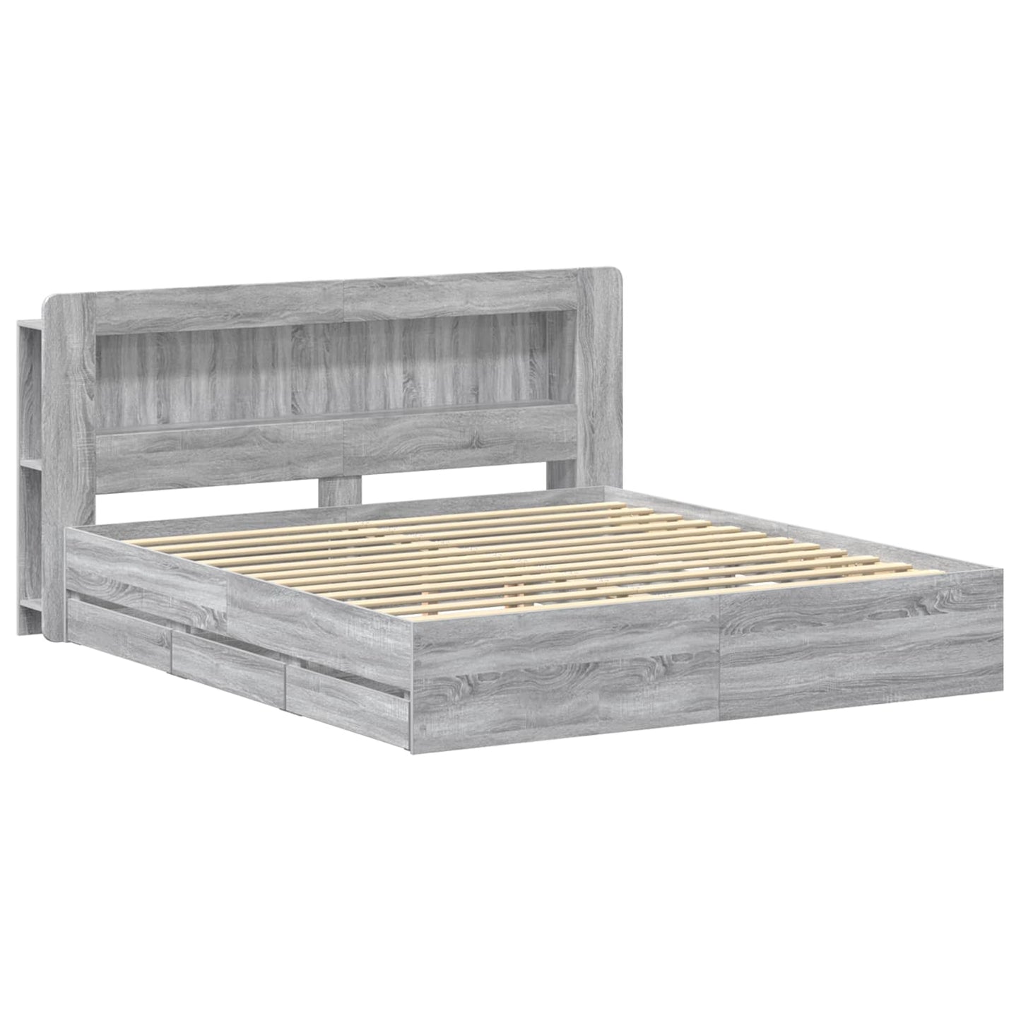 Telaio del letto con storage Sonoma grigio 180 x 200 cm | homemem39