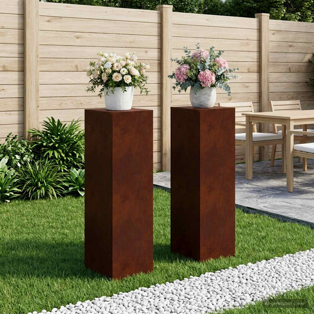 Supporto per piante 2 pcs Ruggine 30 x 30 x 100 cm | homemem39