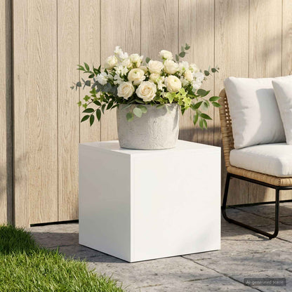 Supporto per piante Bianco 40 x 40 x 40 cm Acciaio | homemem39