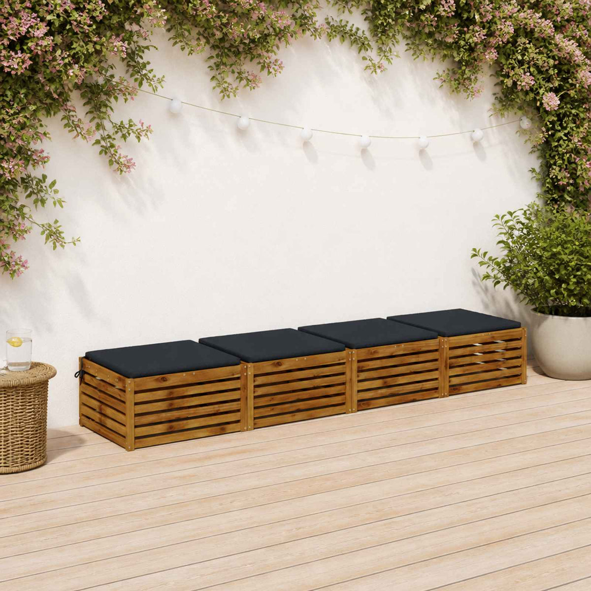 Cuscini per Seduta SOEST 4 pz 100% Poliestere Blu Scuro