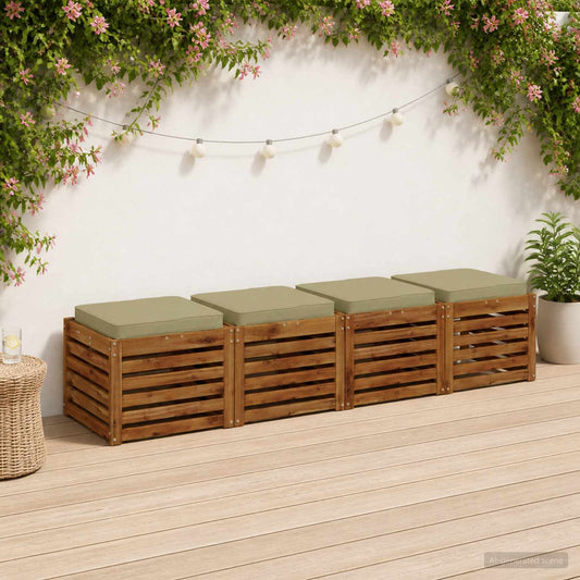Cuscini per Sedia in 4 Pezzi VUGHT 4 pz 100% Poliestere | homemem39