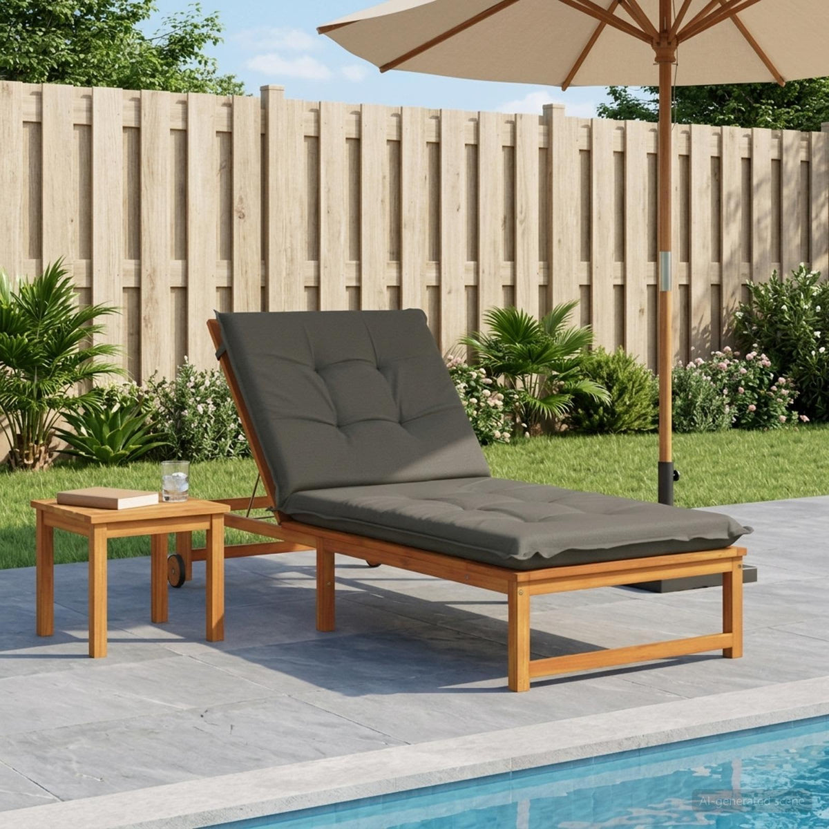 Cuscino per Lettino GEMERT 100% Poliestere Grigio