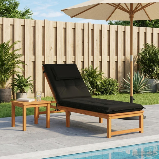 Cuscino per Lettino GEMERT 100% Poliestere Nero 190 x 50 x 9 cm
