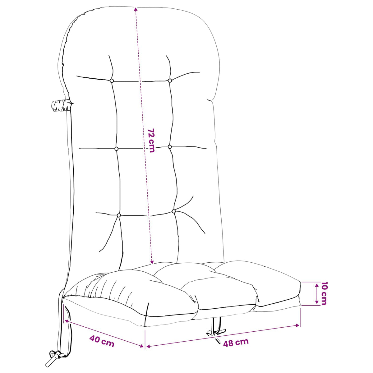 Cuscino per Lounger Sole PUTTEN 100% Poliestere Rosso