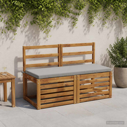 Cuscini per Panchina SOEST 2 pz 100% Poliestere Grigio