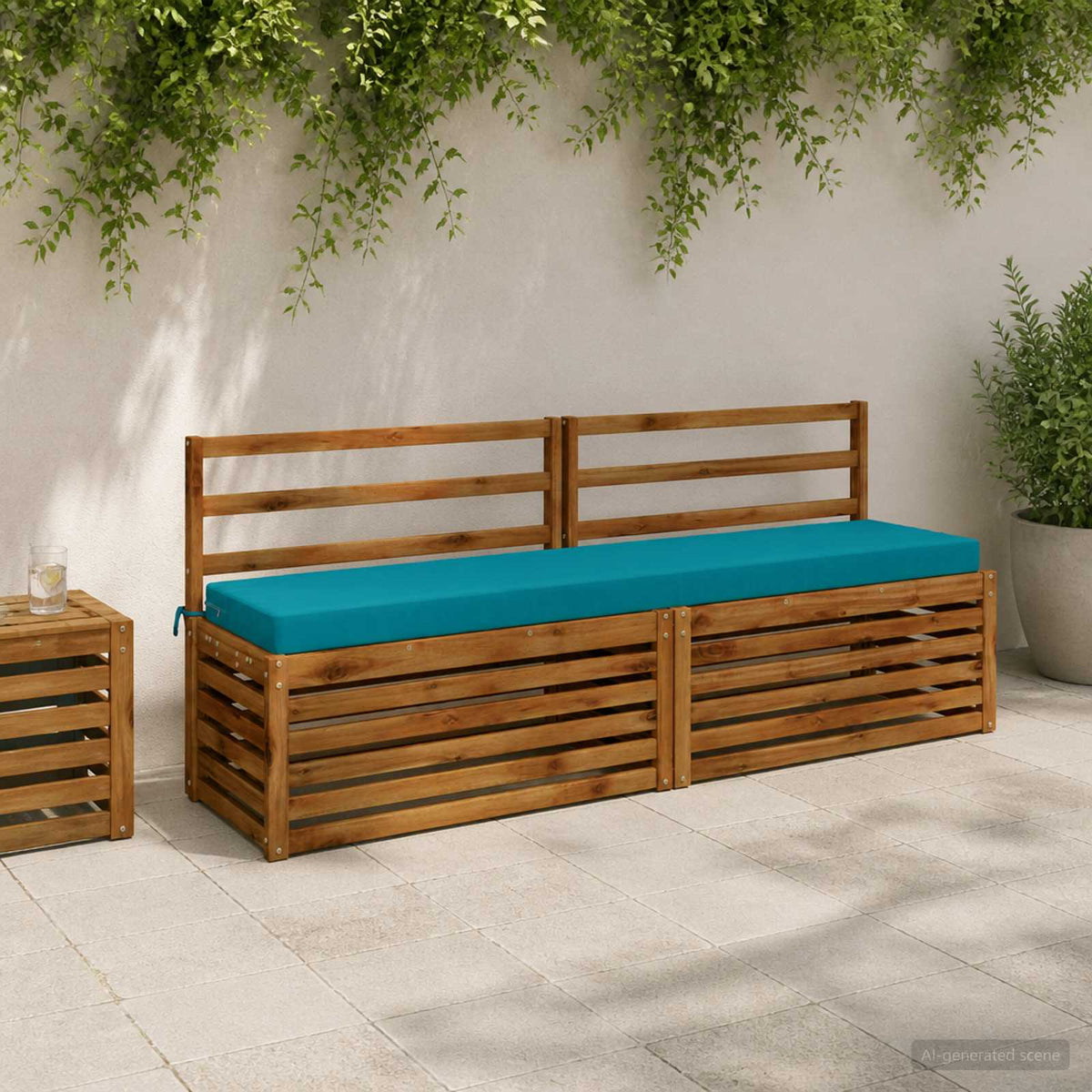 Cuscino per panchina SOEST 100% Poliestere Turchese