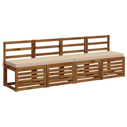 Cuscini per Panchina a 2 Pezzi VUGHT 2 pz 100% Poliestere Crema
