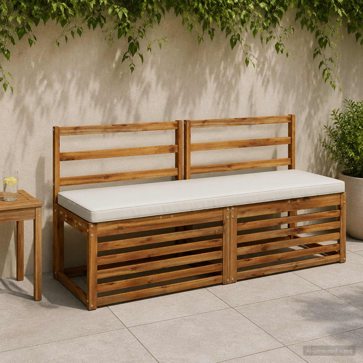 Cuscino per Panchina a 1 Pezzo VUGHT 100% Poliestere Bianco