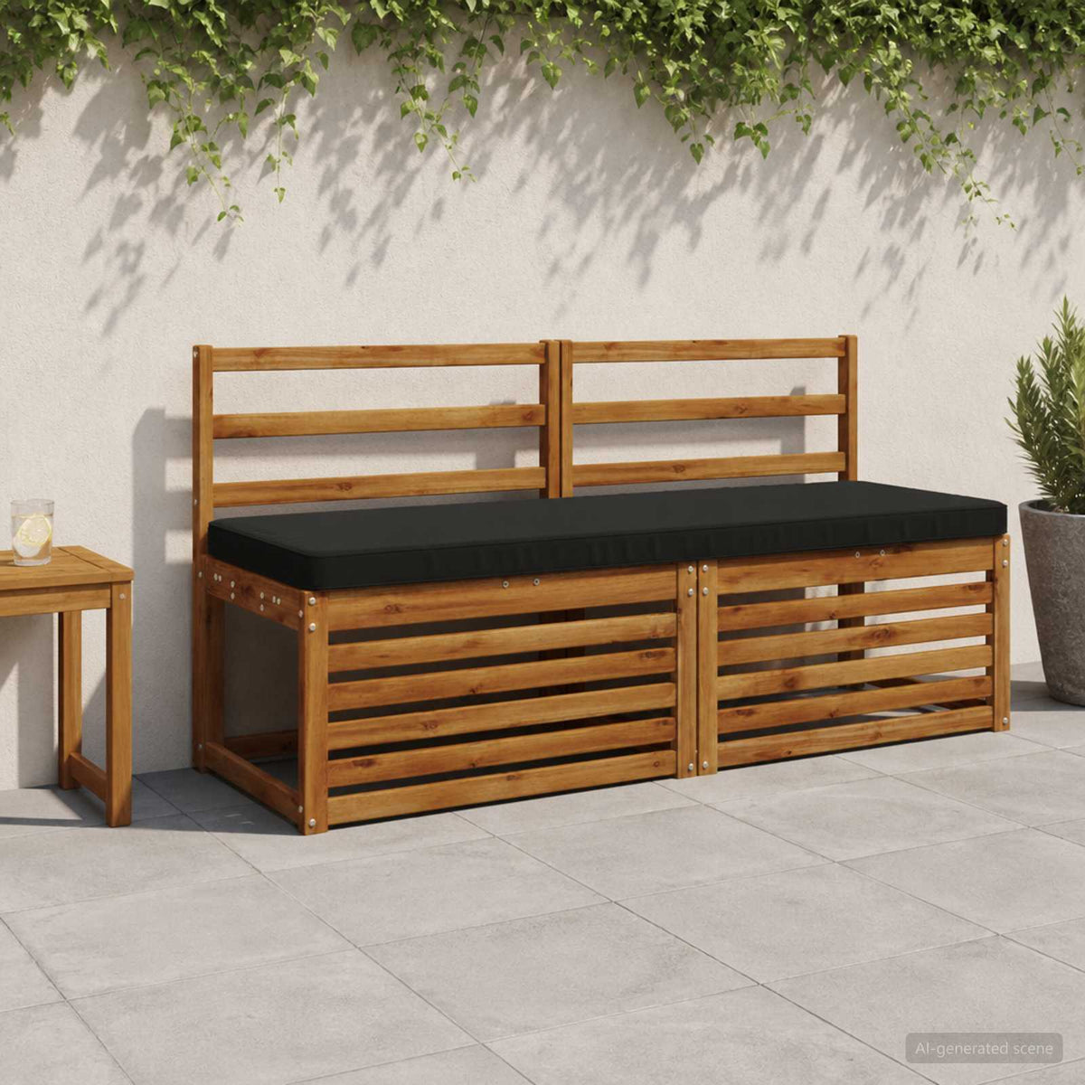 Cuscino per Panchina a 1 Pezzo VUGHT 100% Poliestere Nero