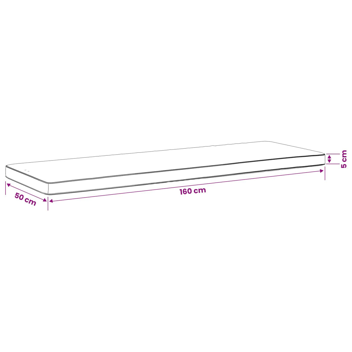Cuscino per Panchina a 1 Pezzo VUGHT 100% Poliestere Tortora