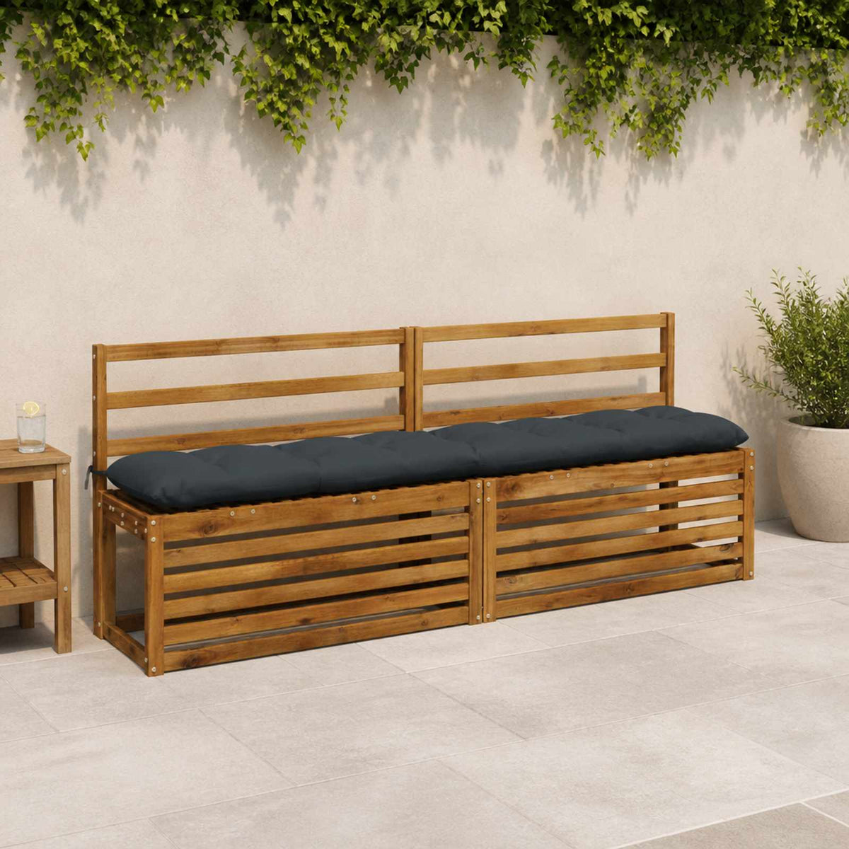 Cuscini per Panchina VIANEN 2 pz 100% Poliestere Blu Scuro