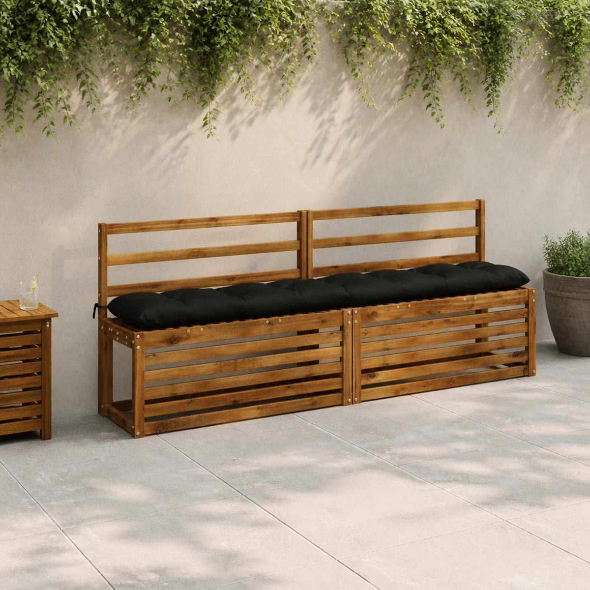 Cuscini per Panchina VIANEN 2 pz 100% Poliestere Nero