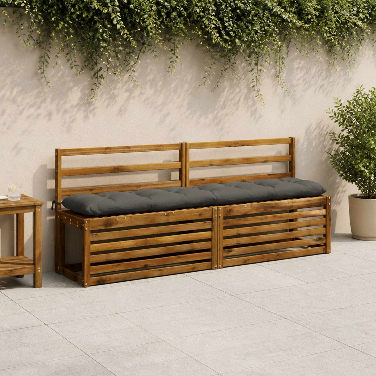 Cuscino per panchina VIANEN 100% Poliestere Antracite