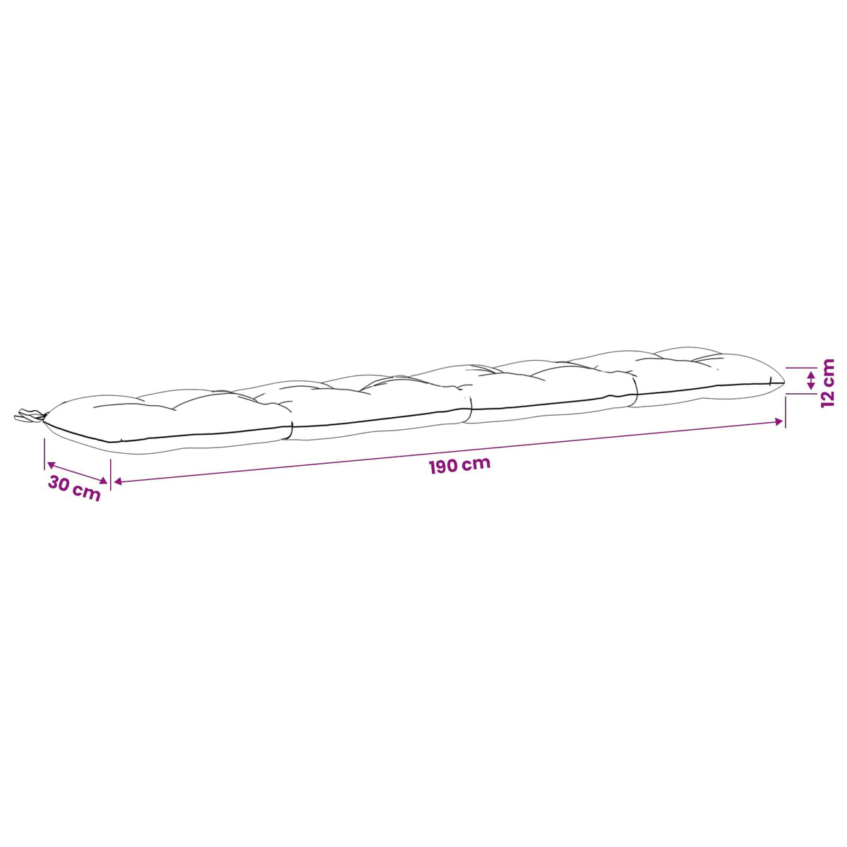 Cuscino per panchina VIANEN 100% Poliestere Antracite | homemem39