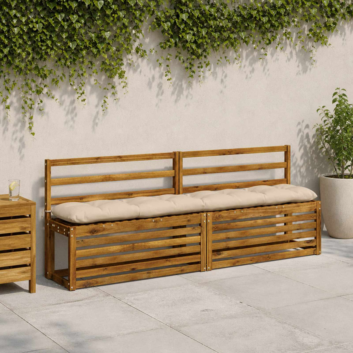 Cuscini per Panchina VIANEN 2 pz 100% Poliestere Crema
