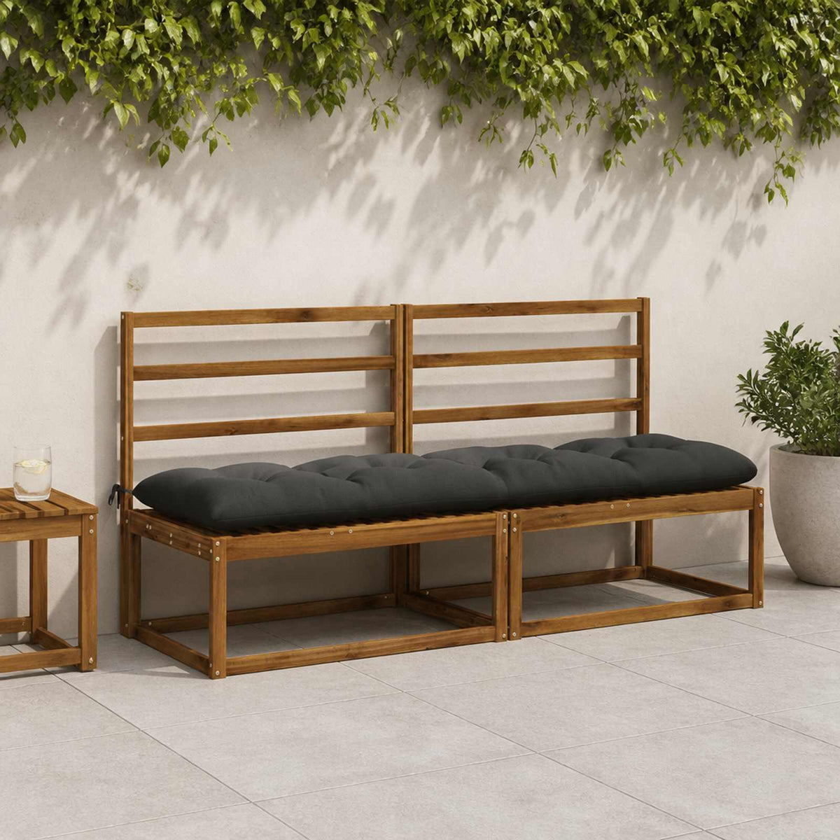 Cuscino per panchina VIANEN 100% Poliestere Antracite