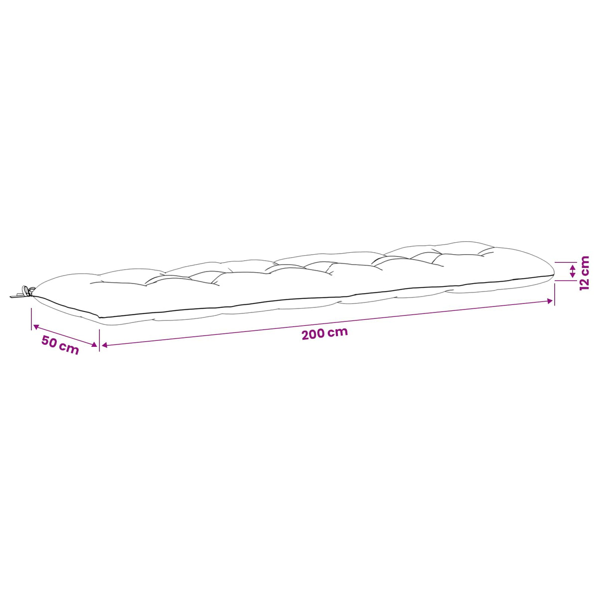 Cuscino per panchina VIANEN 100% Poliestere Antracite