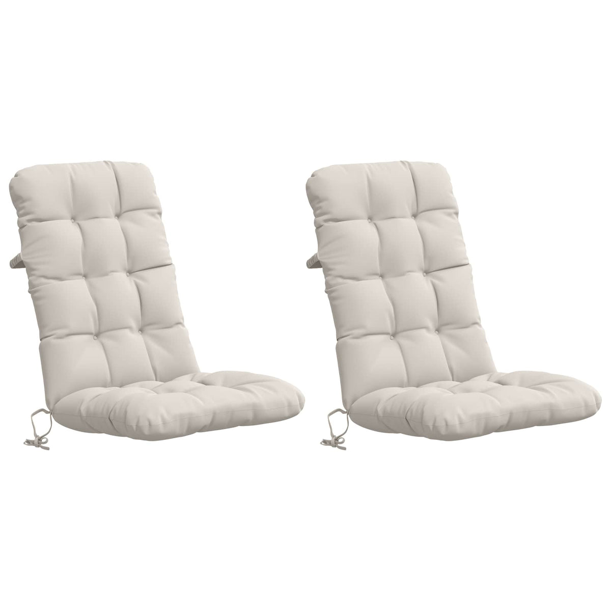 Cuscini per Sedia Alta in 2 Pezzi VIANEN 100% Poliestere Bianco