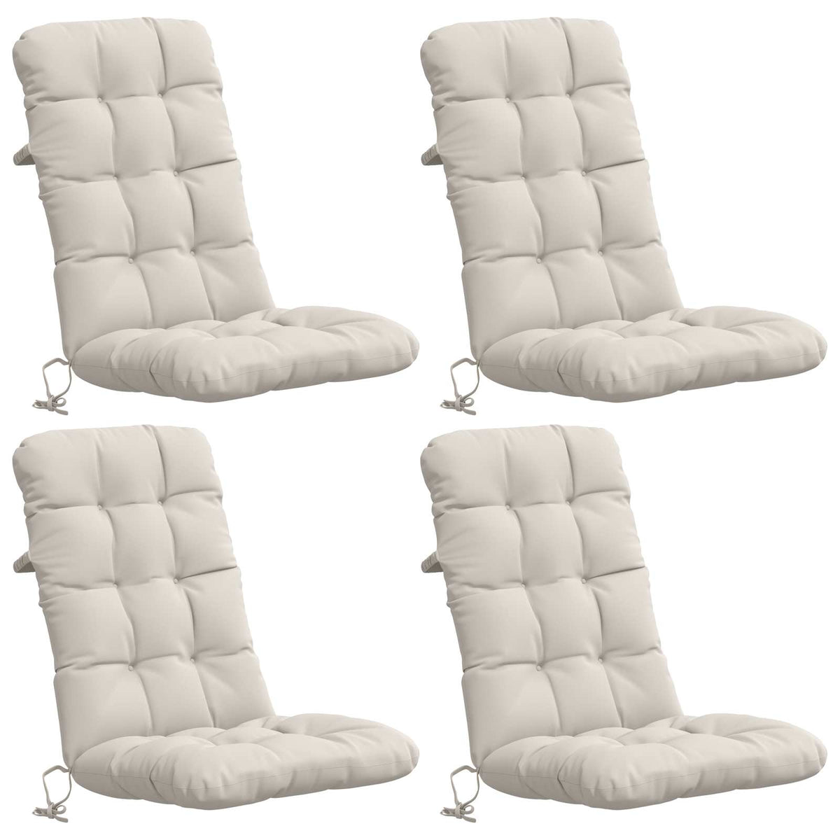 Cuscini per Sedia Alta in 4 Pezzi VIANEN 100% Poliestere Bianco