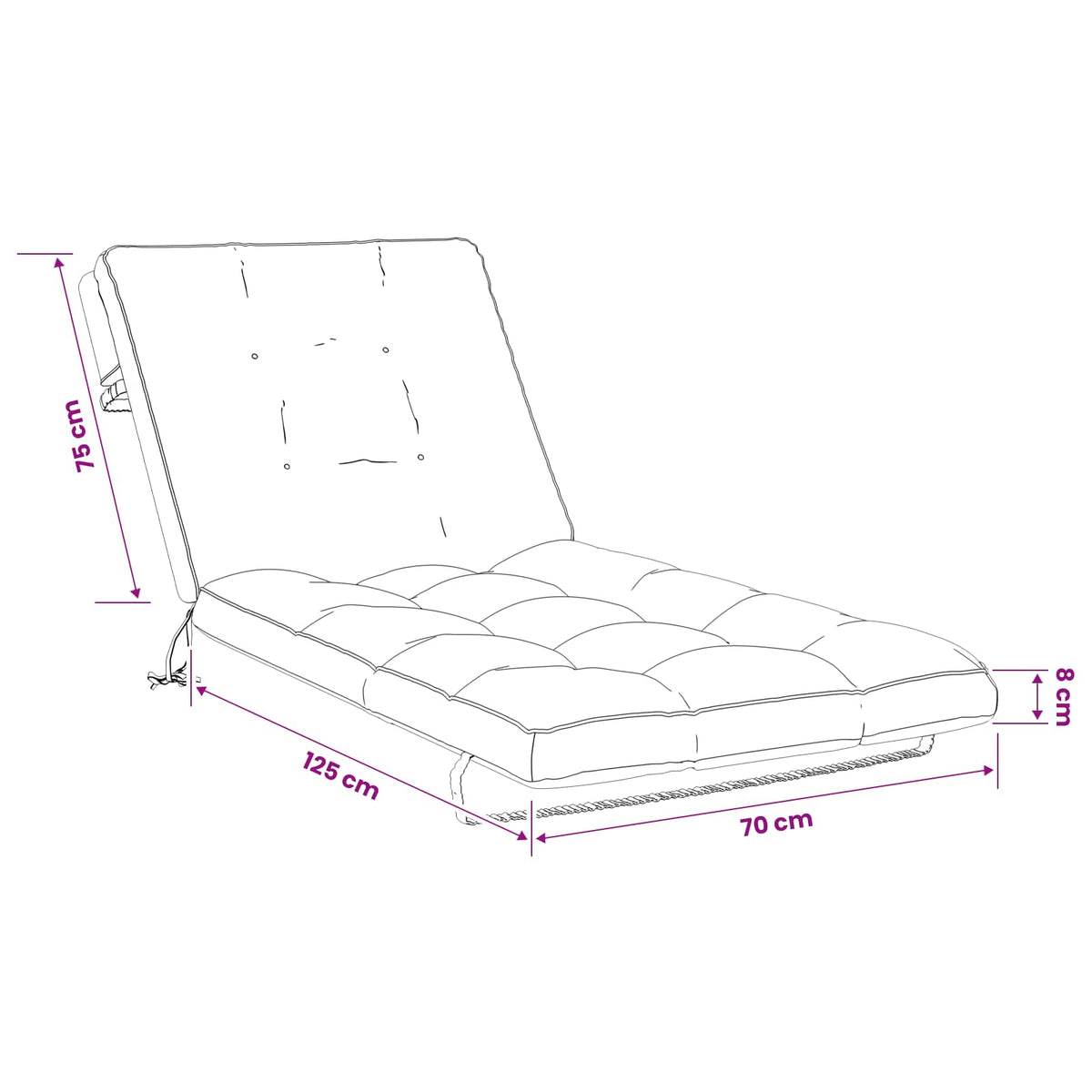 Cuscino per Lettino VIANEN 100% Poliestere Tortora