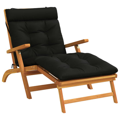 Cuscino per Lettino VIANEN 100% Poliestere Nero 200 x 80 x 8 cm