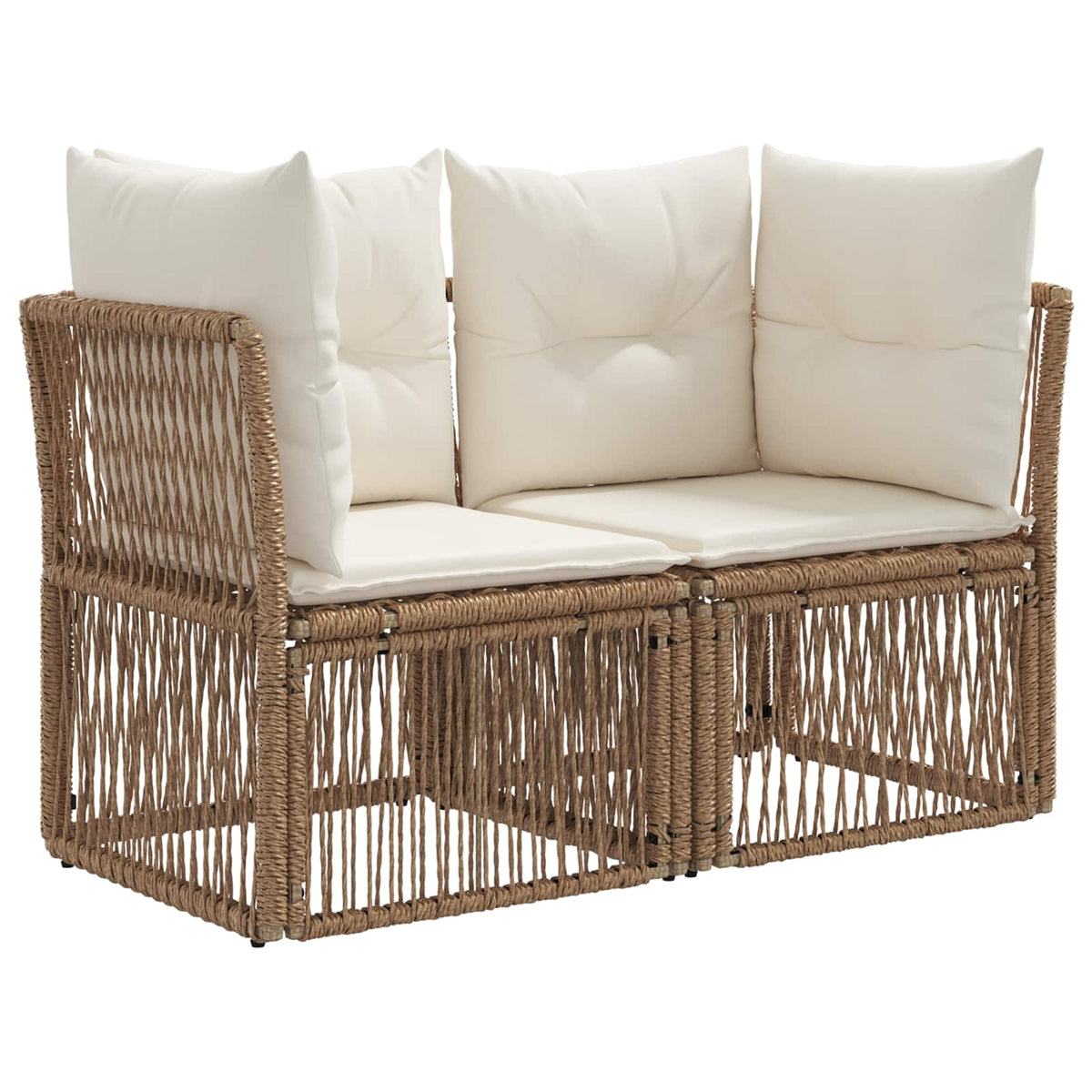 Set Divano da Giardino 3 pz Beige polyrattan