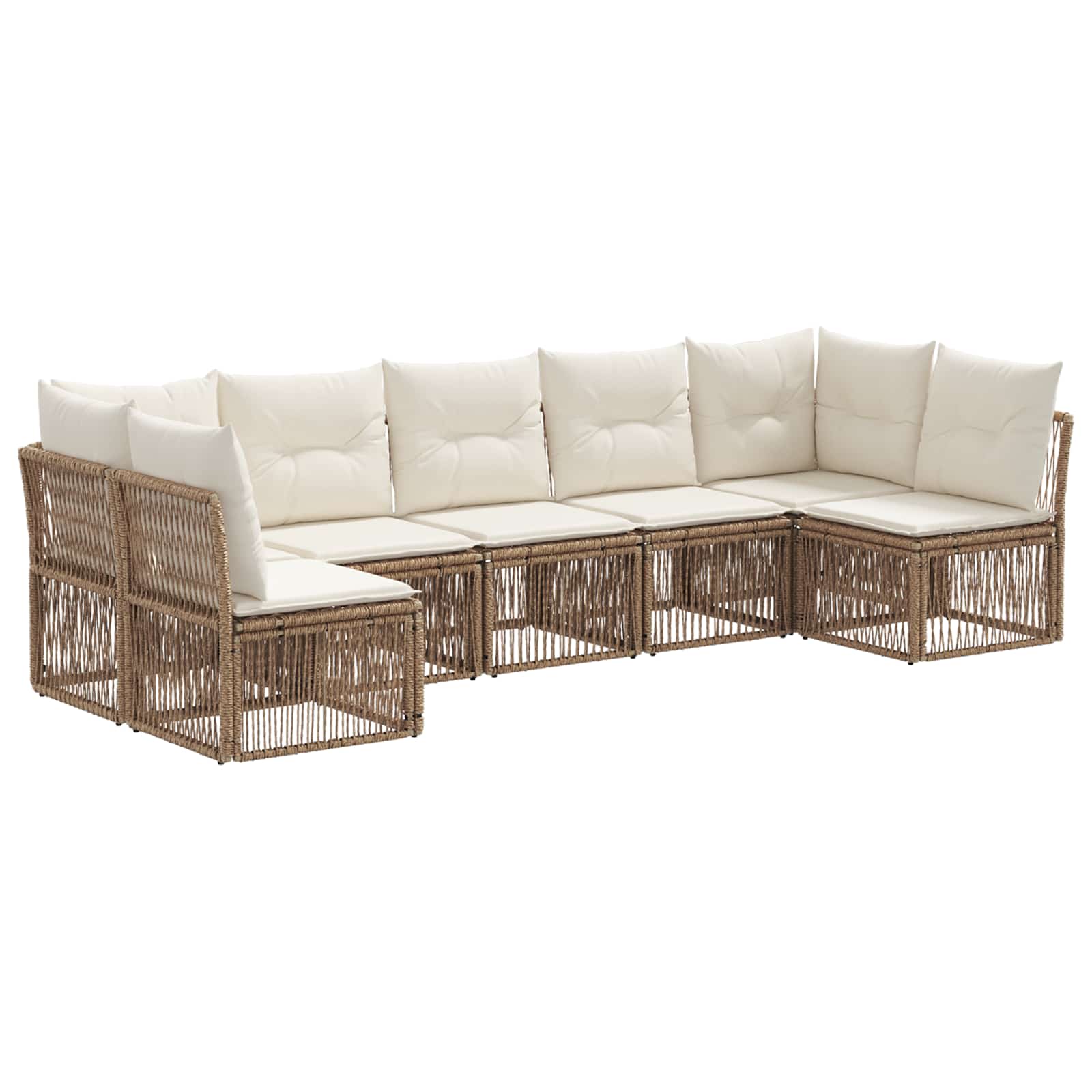 Set Divano da Giardino 7 pcs Beige polyrattan | homemem39