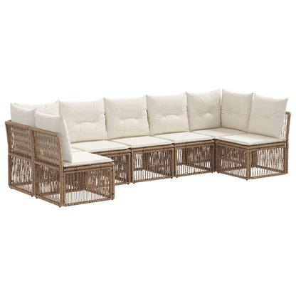 Set Divano da Giardino 7 pcs Beige polyrattan | homemem39