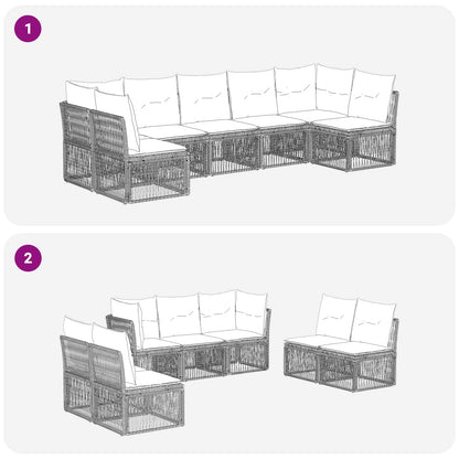 Set Divano da Giardino 7 pcs Beige polyrattan | homemem39