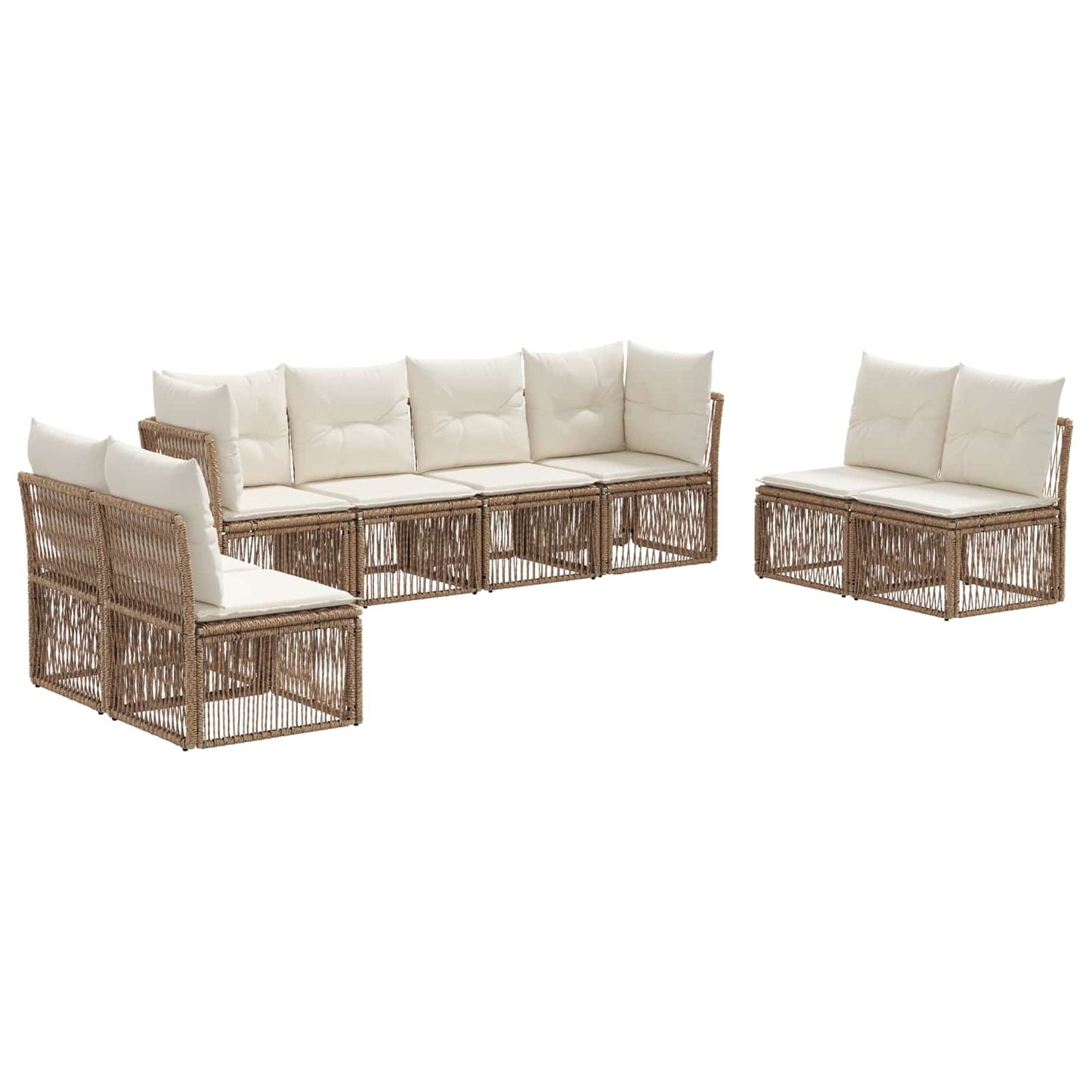 Set Divano da Giardino 8 pcs Beige polyrattan | homemem39