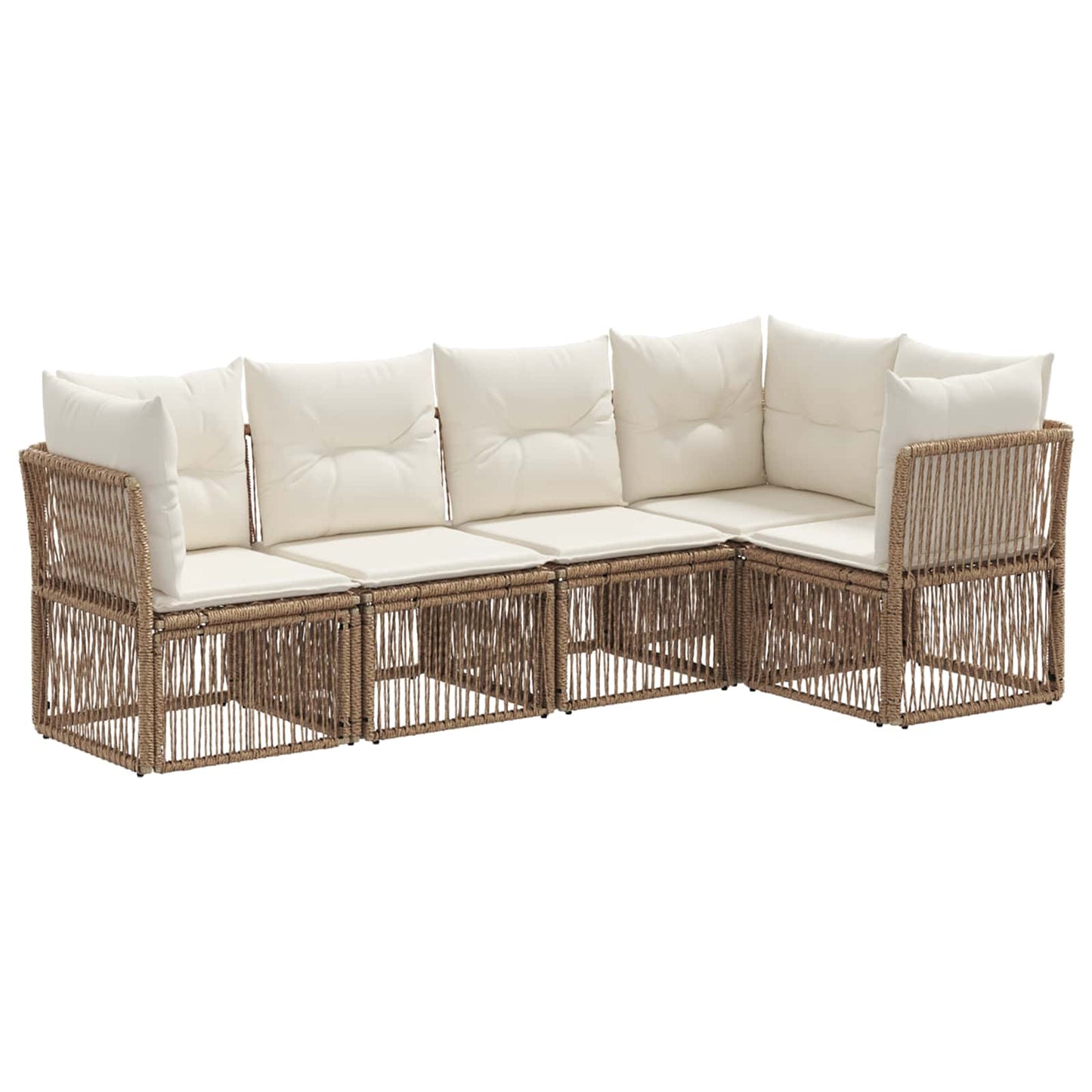 Set Divano da Giardino 5 pcs Beige polyrattan | homemem39