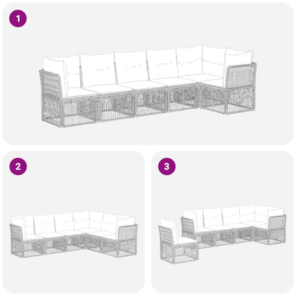 Set Divano da Giardino 6 pcs Nero polyrattan | homemem39