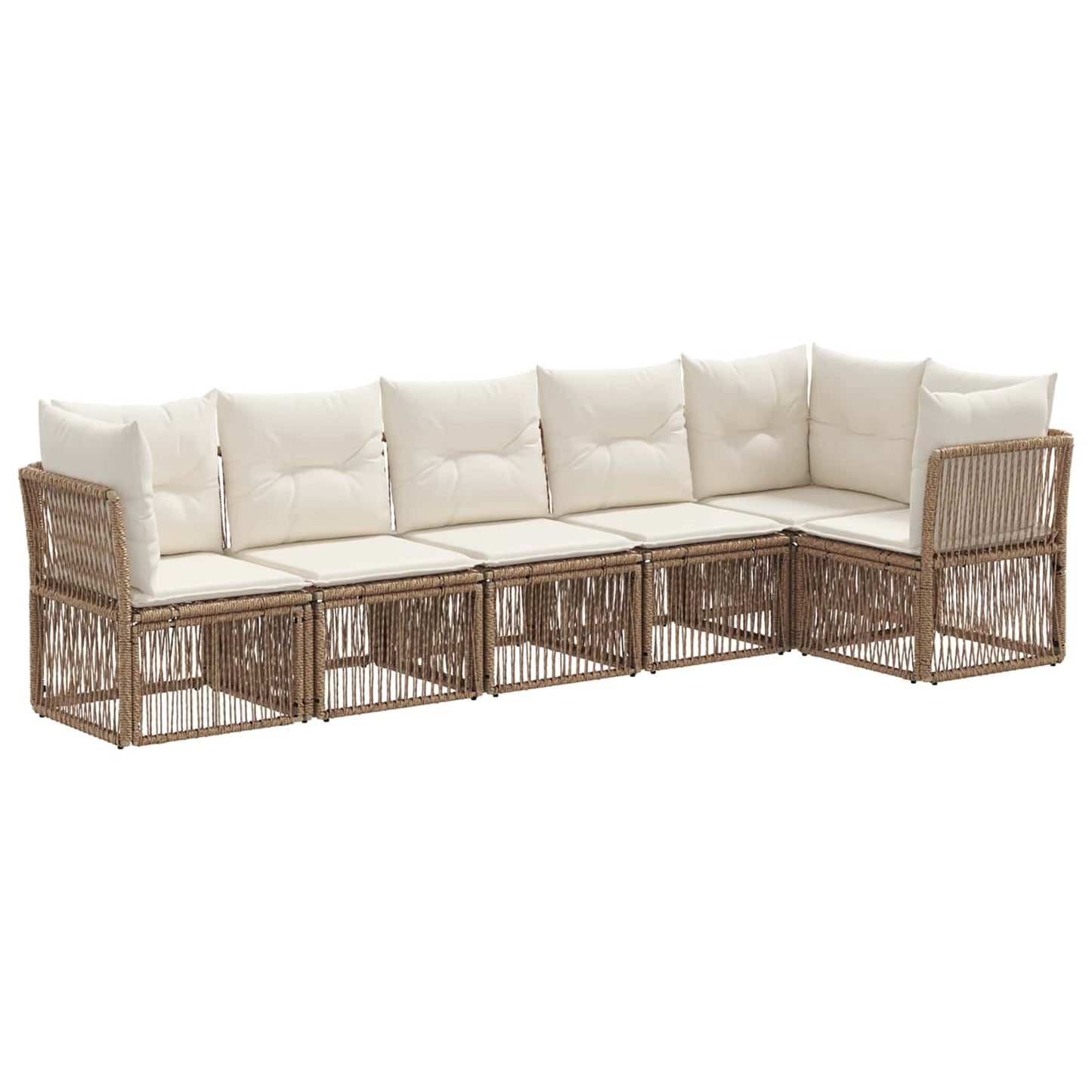 Set Divano da Giardino 6 pcs Beige polyrattan | homemem39