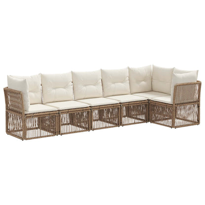 Set Divano da Giardino 6 pcs Beige polyrattan | homemem39