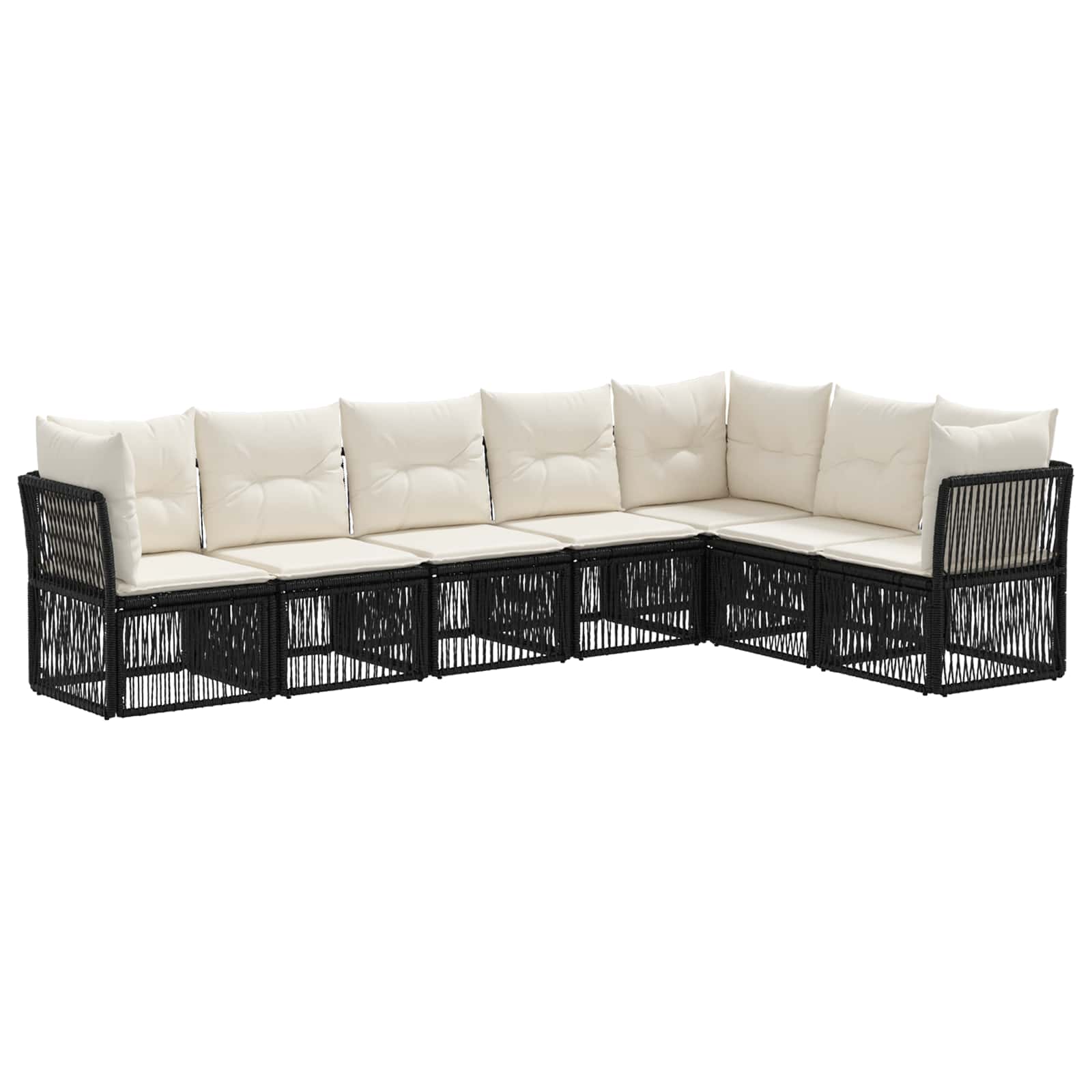 Set Divano da Giardino 7 pcs Nero polyrattan | homemem39