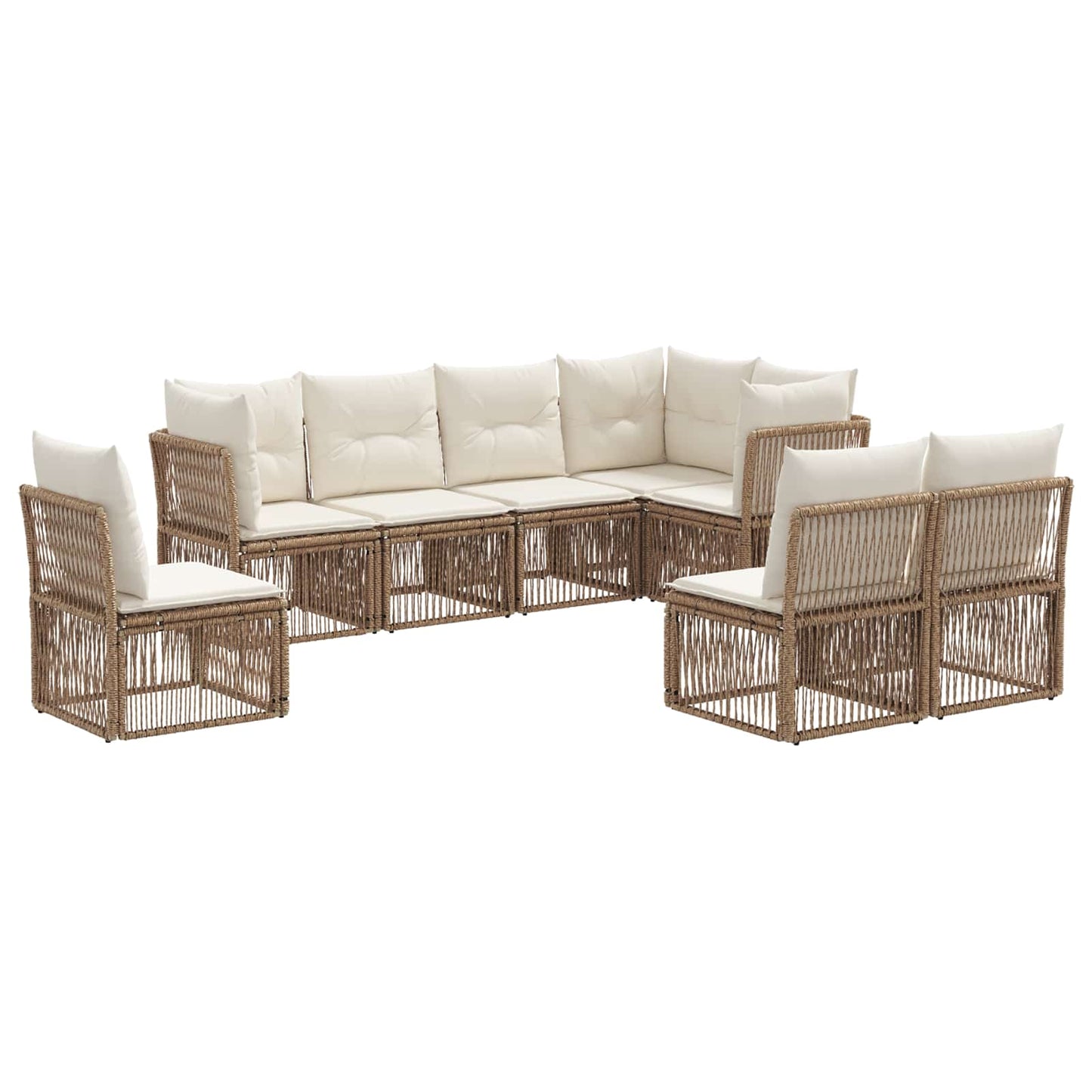 Set Divano da Giardino 8 pcs Beige polyrattan | homemem39