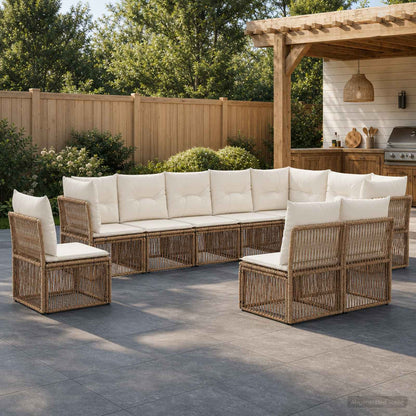 Set Divano da Giardino 10 pcs Beige polyrattan | homemem39