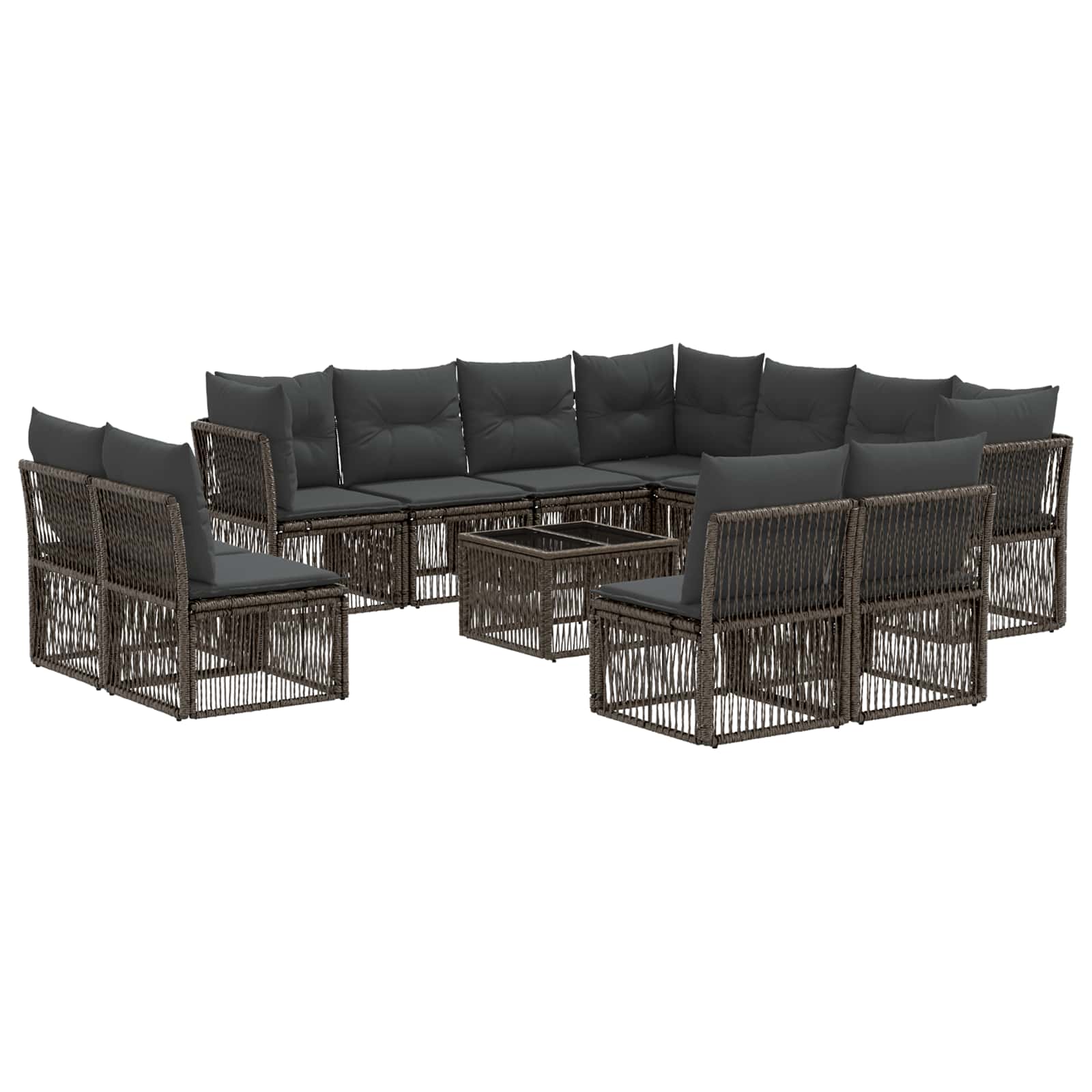 Set Divano da Giardino 12 pcs Grigio polyrattan | homemem39
