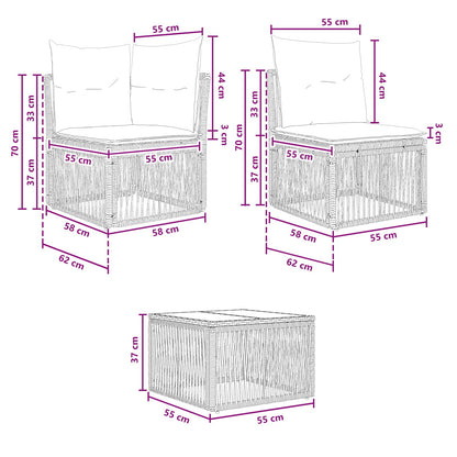 Set Divano da Giardino 12 pcs Grigio polyrattan | homemem39