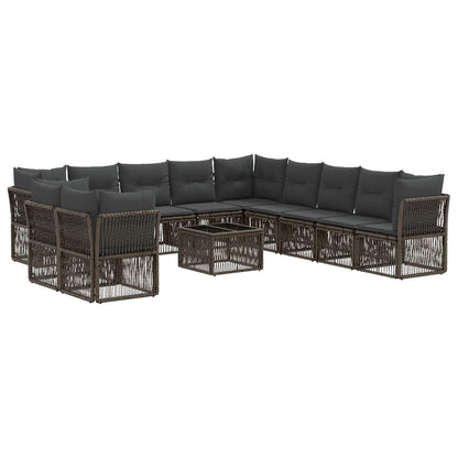 Set Divano da Giardino 12 pcs Grigio polyrattan | homemem39